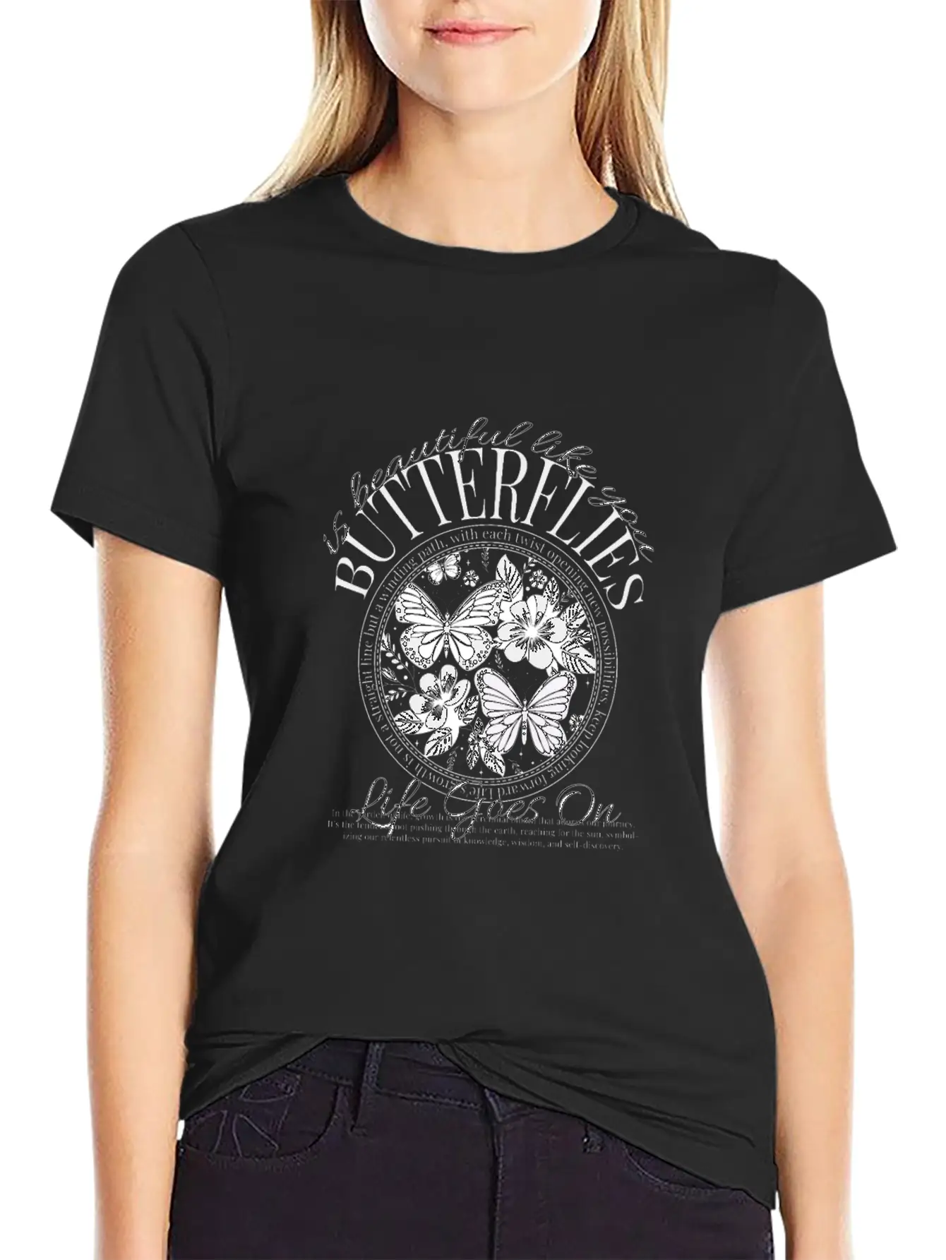 Butterflies Is Beautiful Like You, Y2k Design Essential Cotton Tee For Daily Outfits – Unisex Style