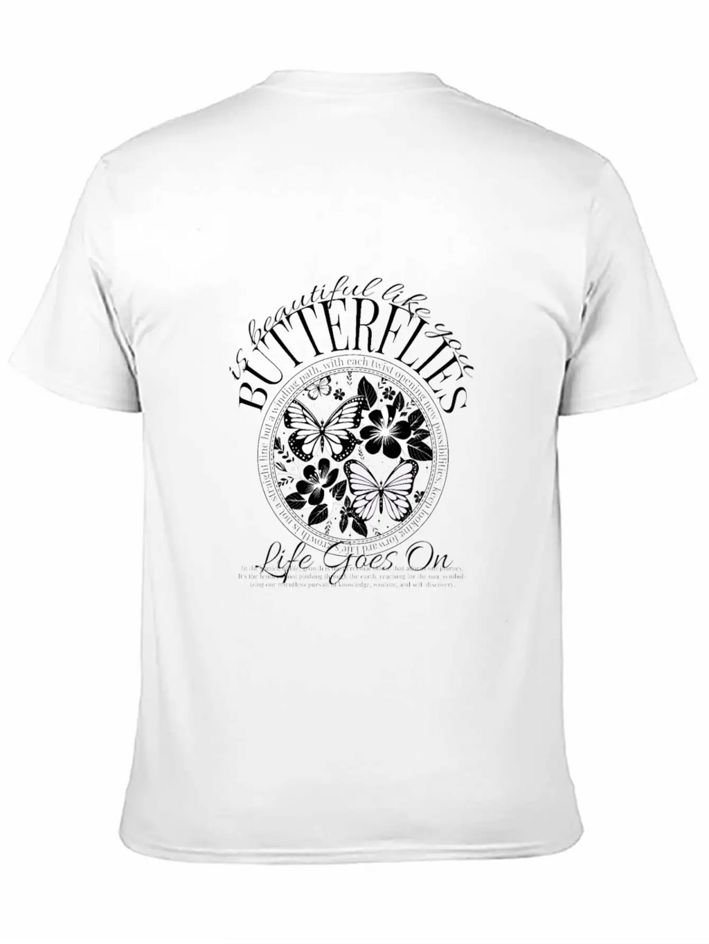Butterflies Is Beautiful Like You, Y2k Design Essential Cotton Tee For Daily Outfits – Unisex Style