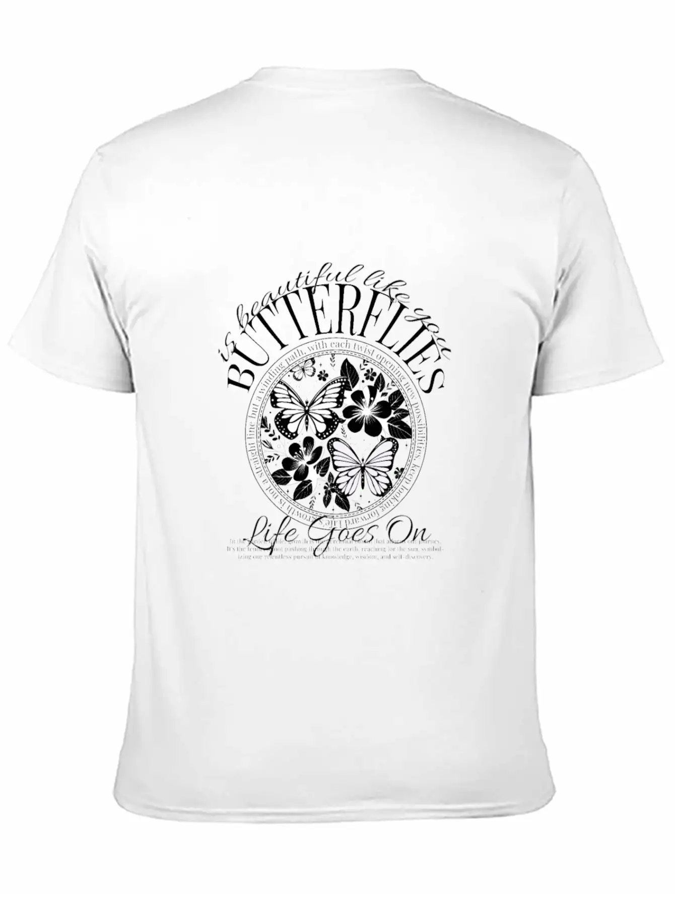 Butterflies Is Beautiful Like You, Y2k Design Essential Cotton Tee For Daily Outfits – Unisex Style