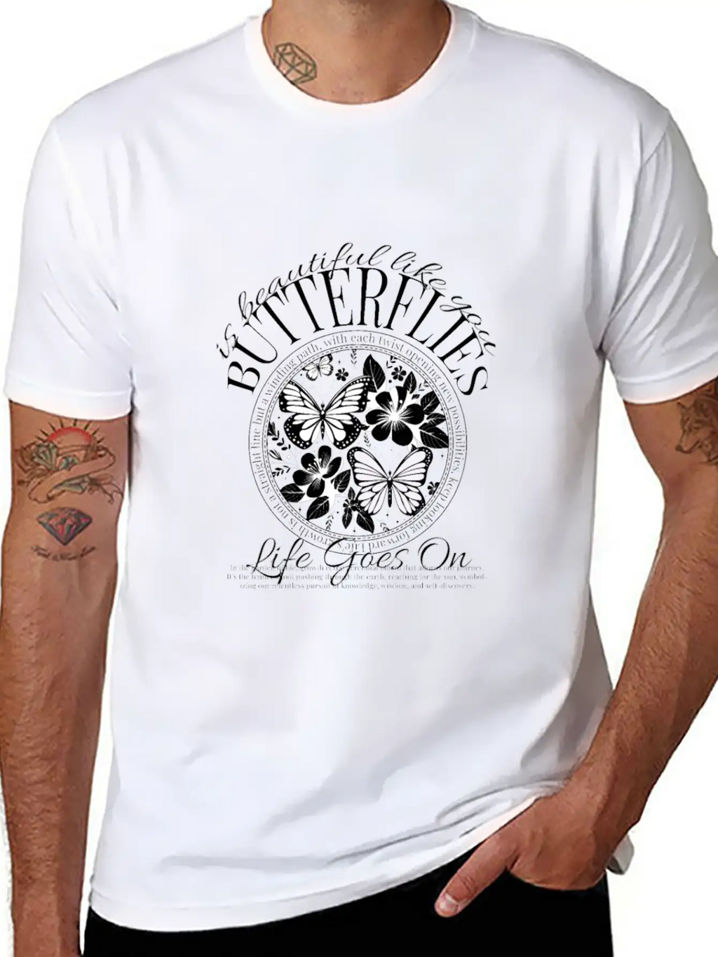 Butterflies Is Beautiful Like You, Y2k Design Essential Cotton Tee For Daily Outfits – Unisex Style