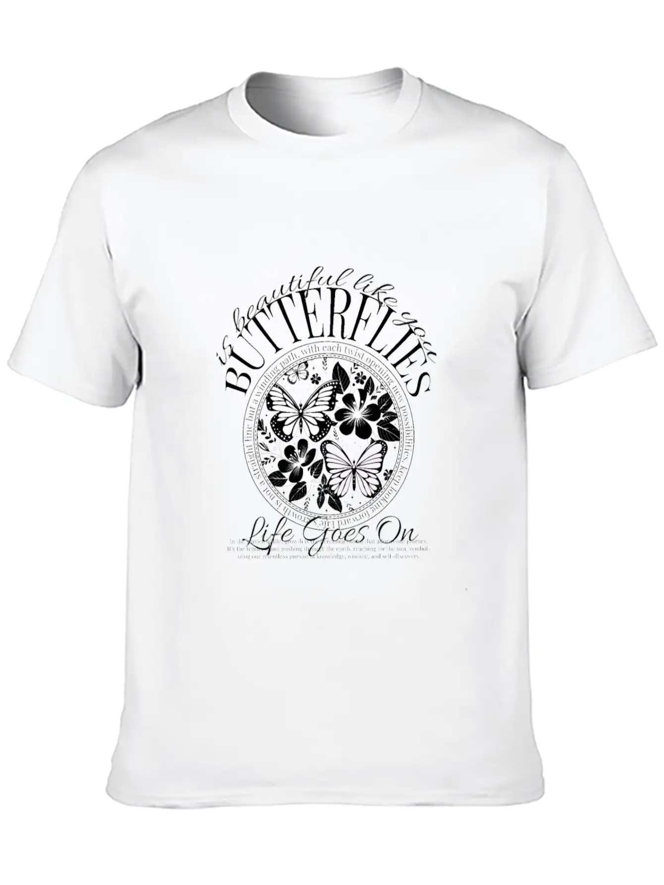Butterflies Is Beautiful Like You, Y2k Design Essential Cotton Tee For Daily Outfits – Unisex Style