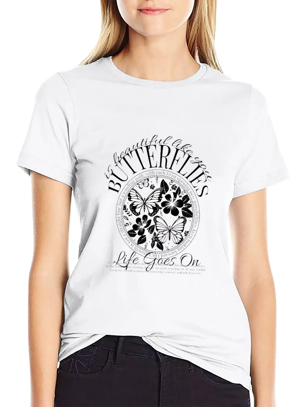 Butterflies Is Beautiful Like You, Y2k Design Essential Cotton Tee For Daily Outfits – Unisex Style