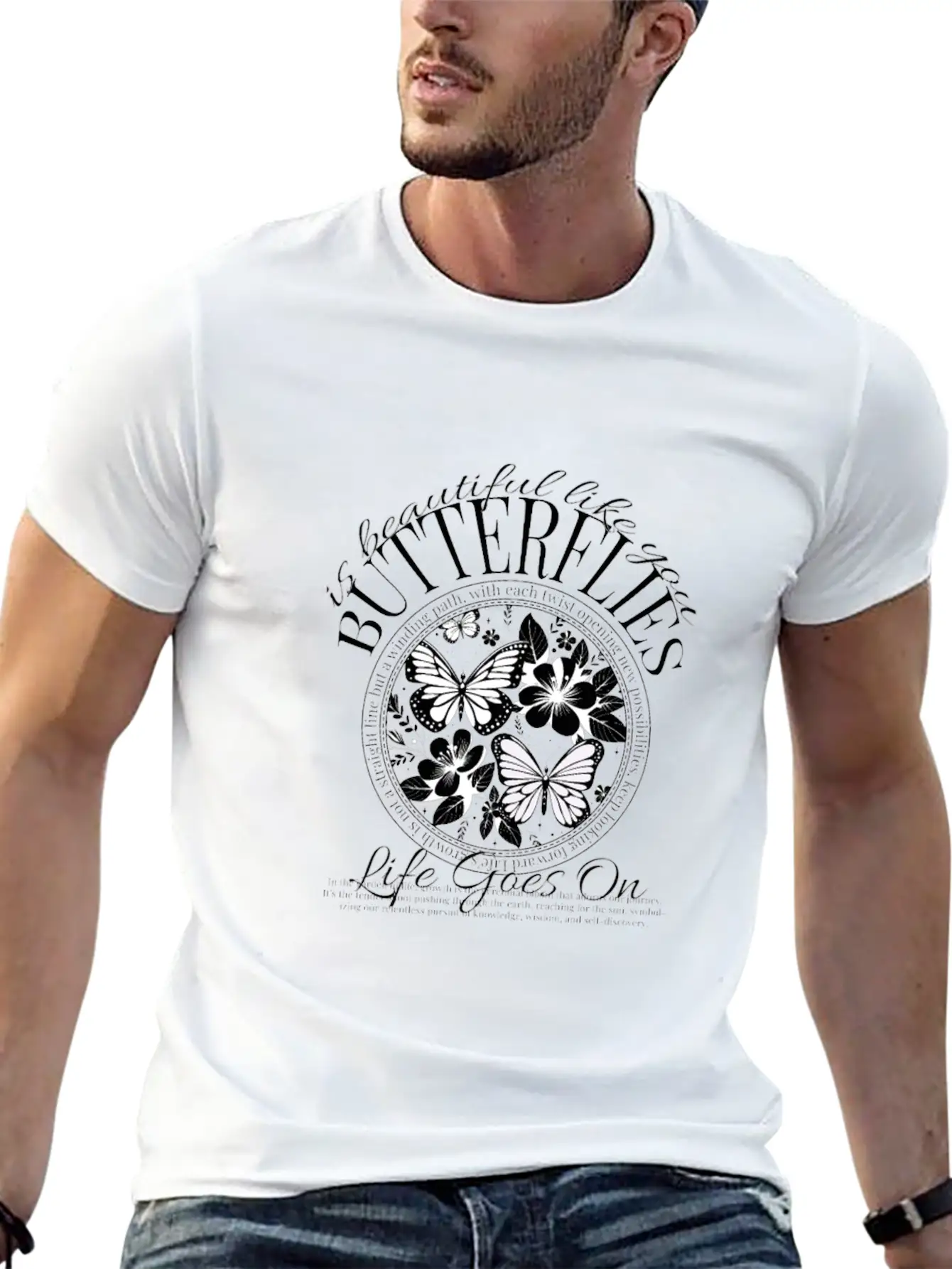 Butterflies Is Beautiful Like You, Y2k Design Essential Cotton Tee For Daily Outfits – Unisex Style