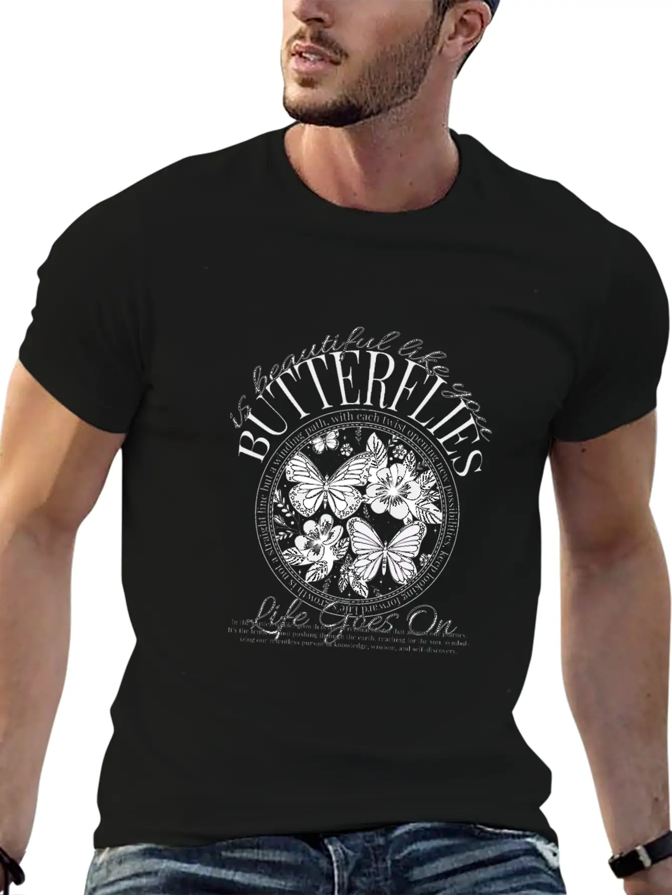 Butterflies Is Beautiful Like You, Y2k Design Essential Cotton Tee For Daily Outfits – Unisex Style