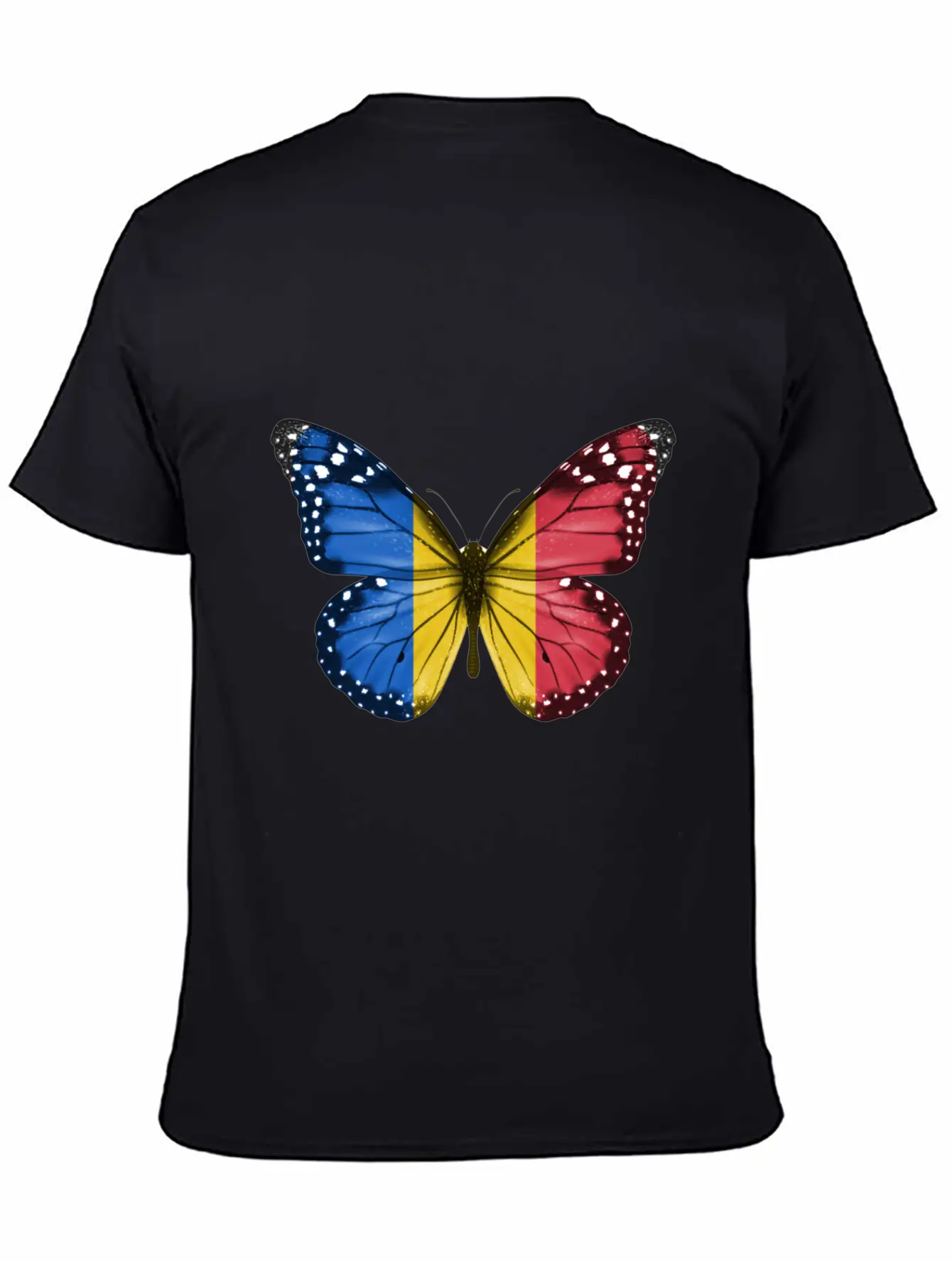 Butterfly Flag Of Chad Unisex Casual T-Shirt – Clean Design For Daily Comfort