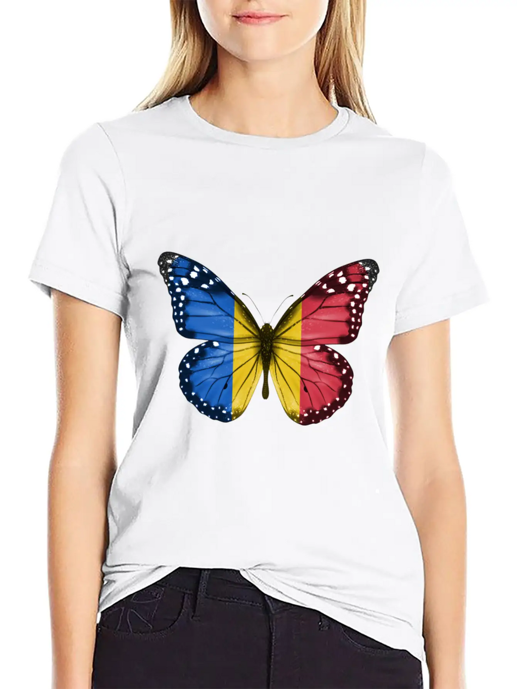 Butterfly Flag Of Chad Unisex Casual T-Shirt – Clean Design For Daily Comfort
