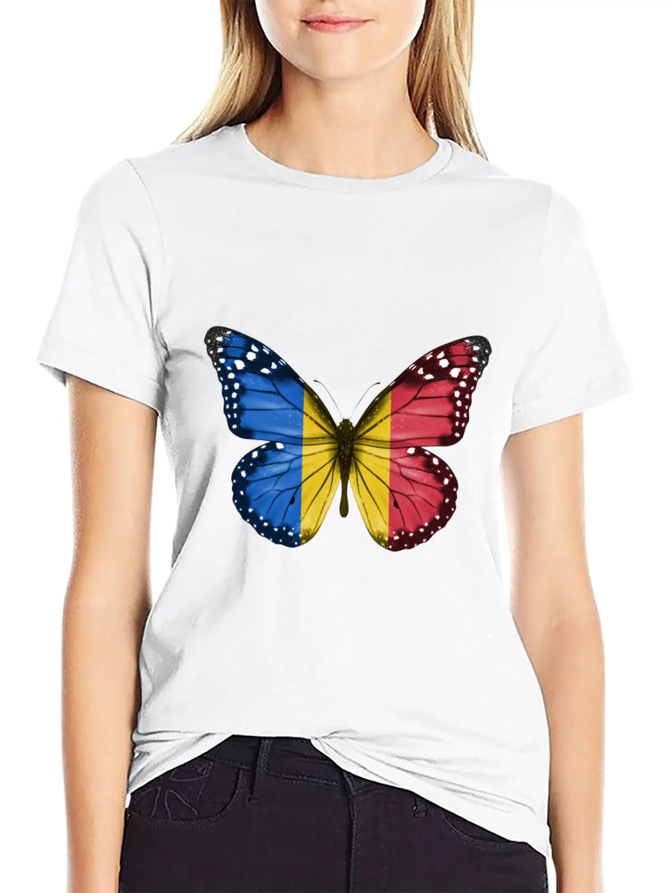 Butterfly Flag Of Chad Unisex Casual T-Shirt – Clean Design For Daily Comfort