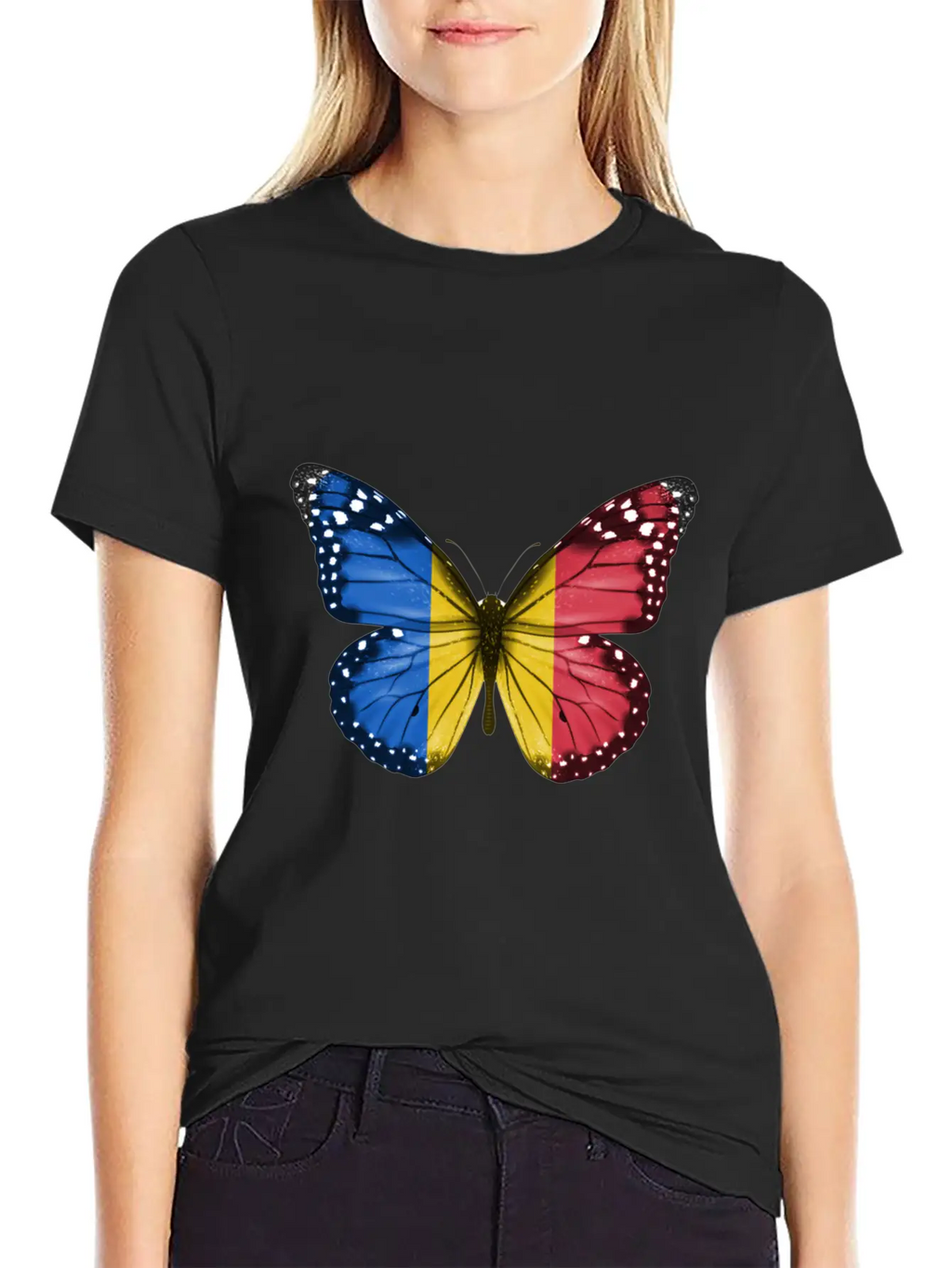 Butterfly Flag Of Chad Unisex Casual T-Shirt – Clean Design For Daily Comfort
