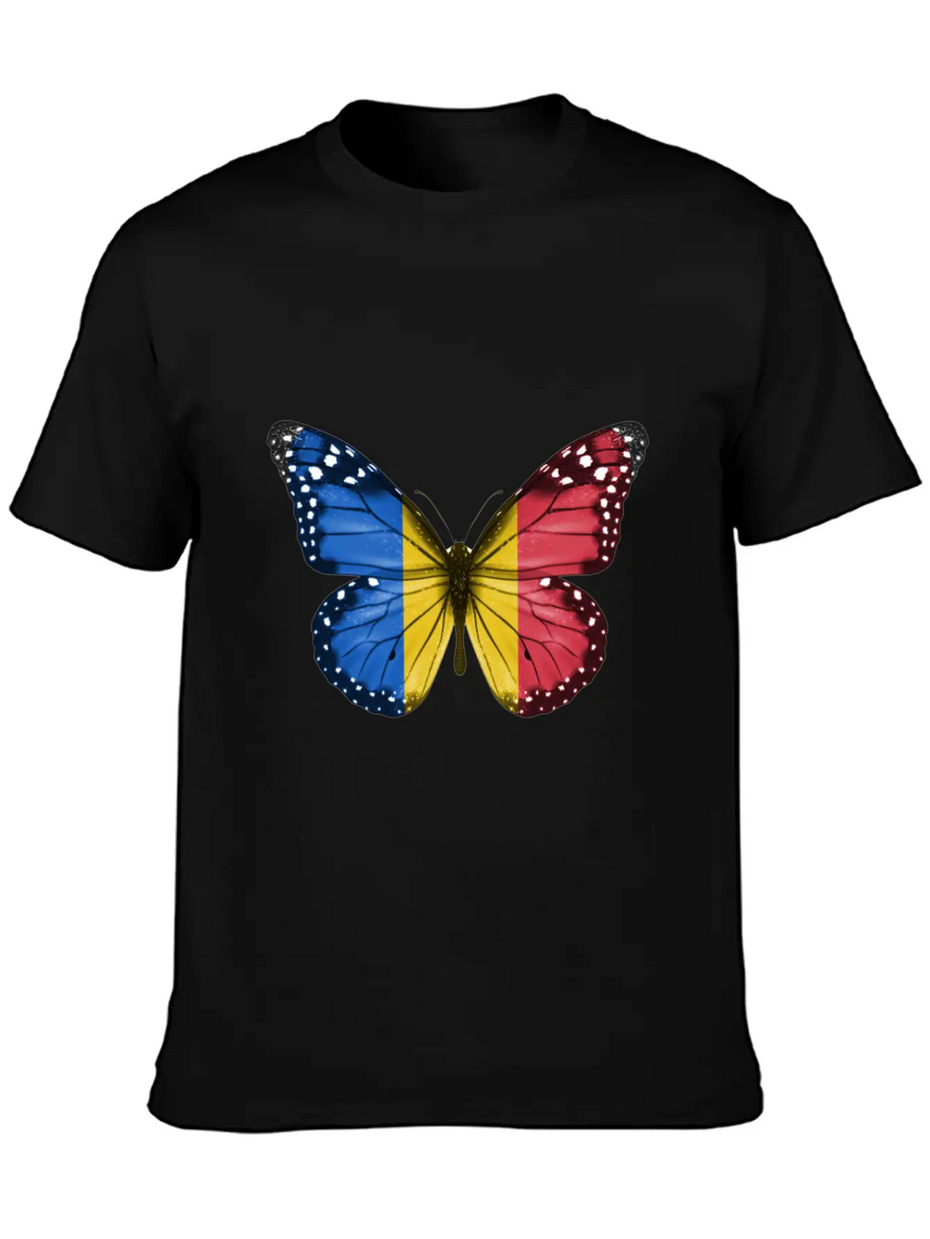 Butterfly Flag Of Chad Unisex Casual T-Shirt – Clean Design For Daily Comfort