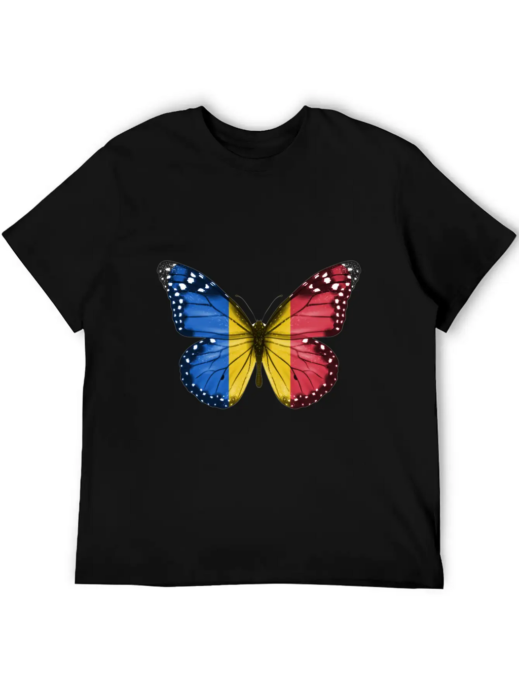 Butterfly Flag Of Chad Unisex Casual T-Shirt – Clean Design For Daily Comfort