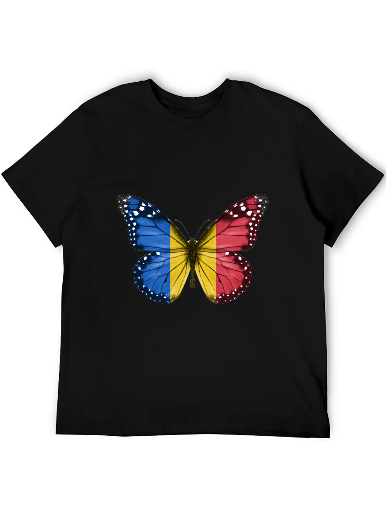 Butterfly Flag Of Chad Unisex Casual T-Shirt – Clean Design For Daily Comfort