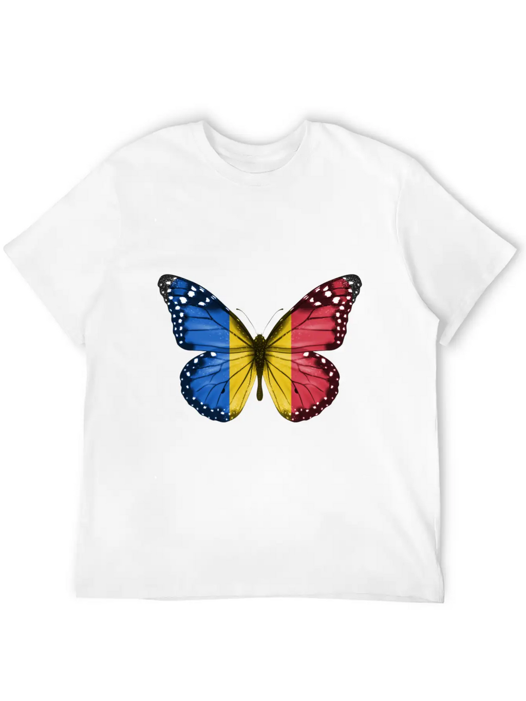 Butterfly Flag Of Chad Unisex Casual T-Shirt – Clean Design For Daily Comfort