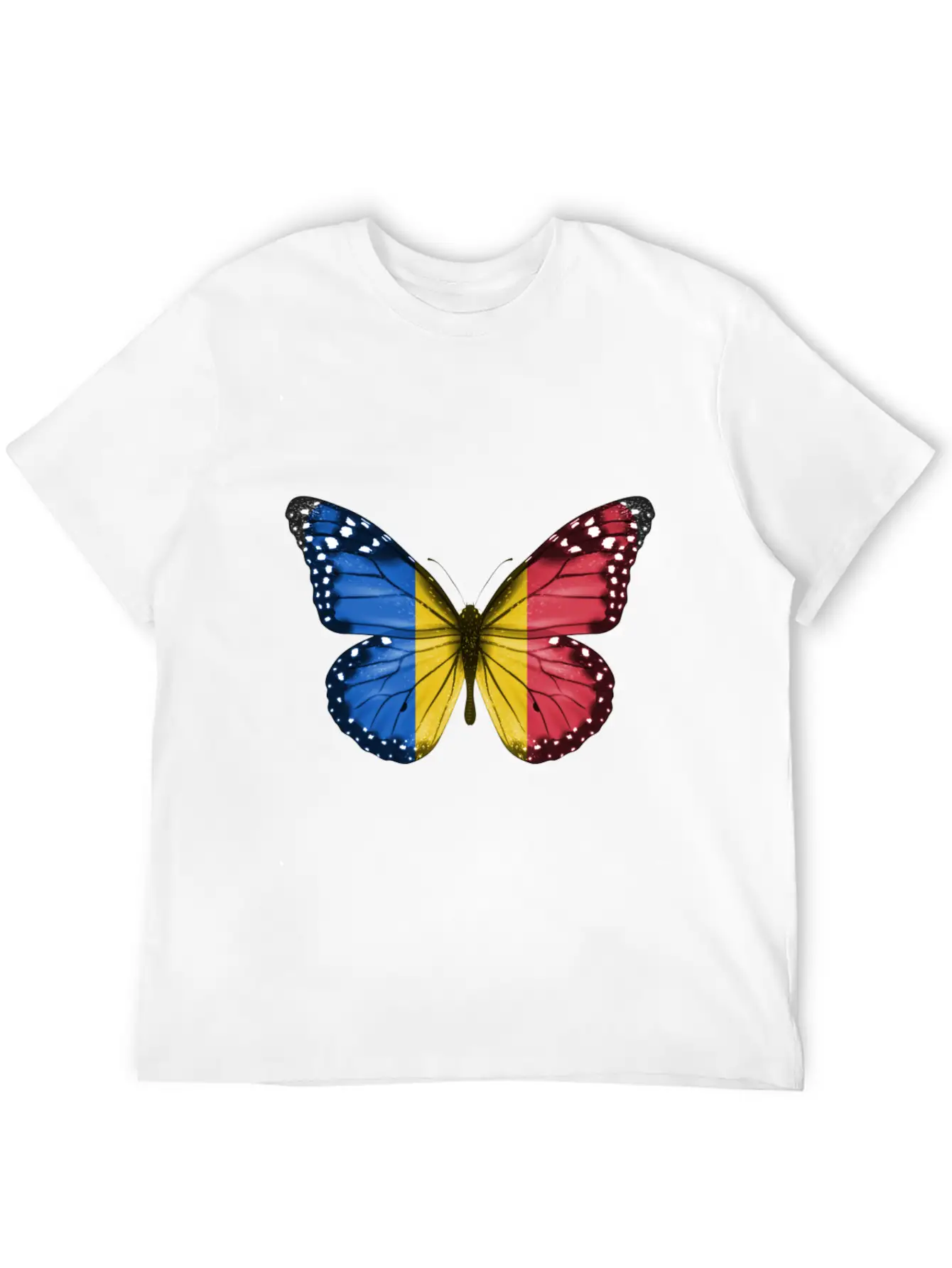 Butterfly Flag Of Chad Unisex Casual T-Shirt – Clean Design For Daily Comfort