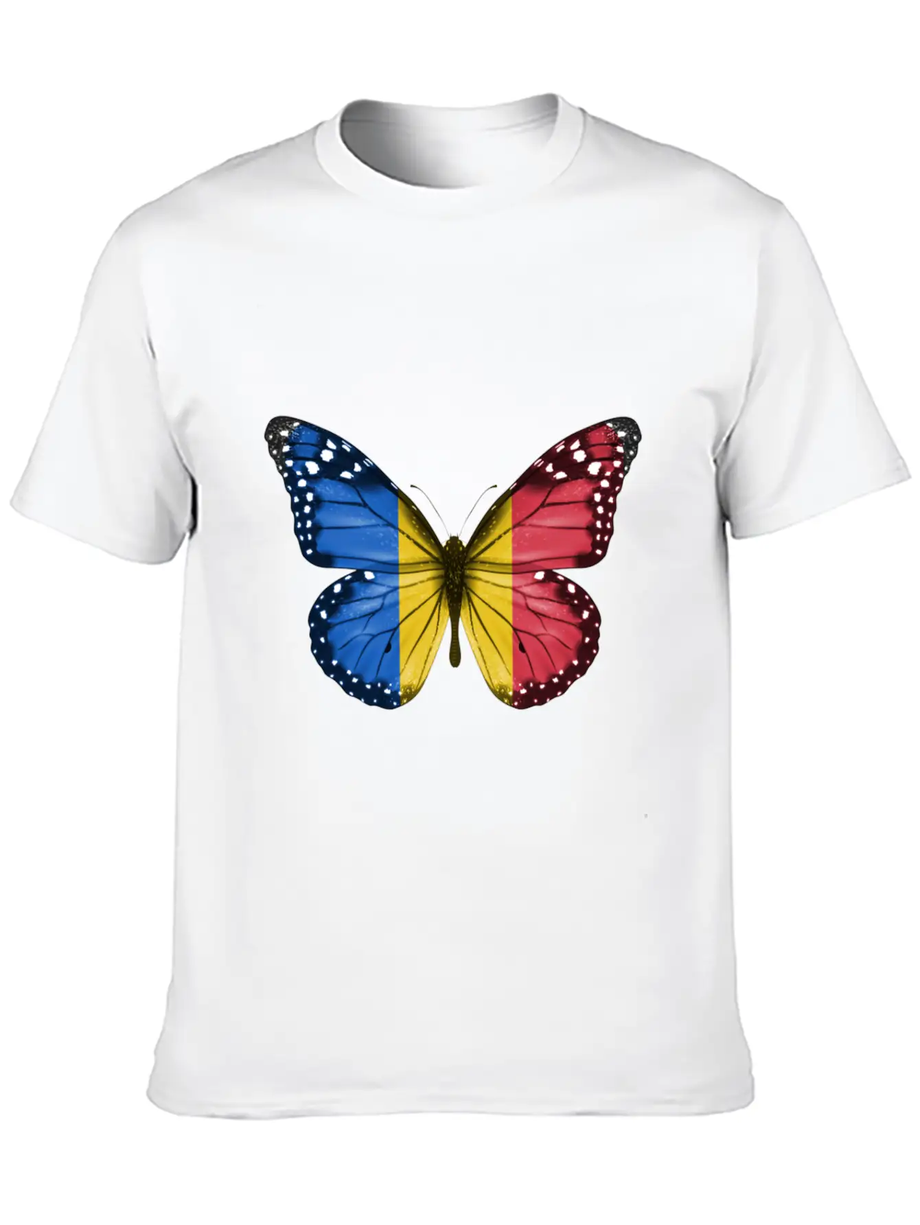 Butterfly Flag Of Chad Unisex Casual T-Shirt – Clean Design For Daily Comfort