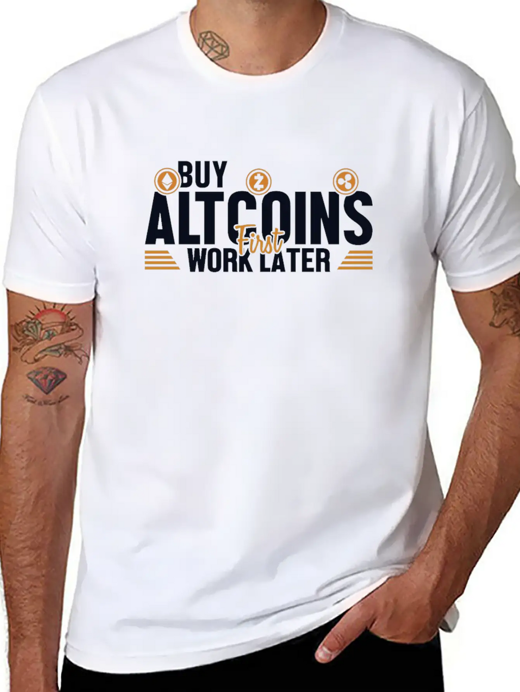 Buy Altcoins First Work Later Wallet Crypto Breathable Graphic T-Shirt – Perfect For Casual Days