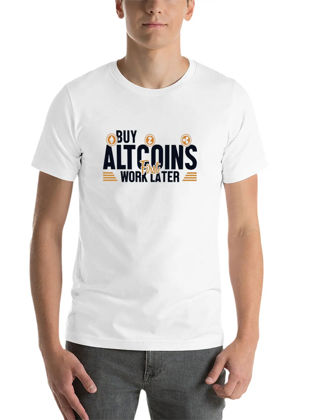 Buy Altcoins First Work Later Wallet Crypto Breathable Graphic T-Shirt – Perfect For Casual Days