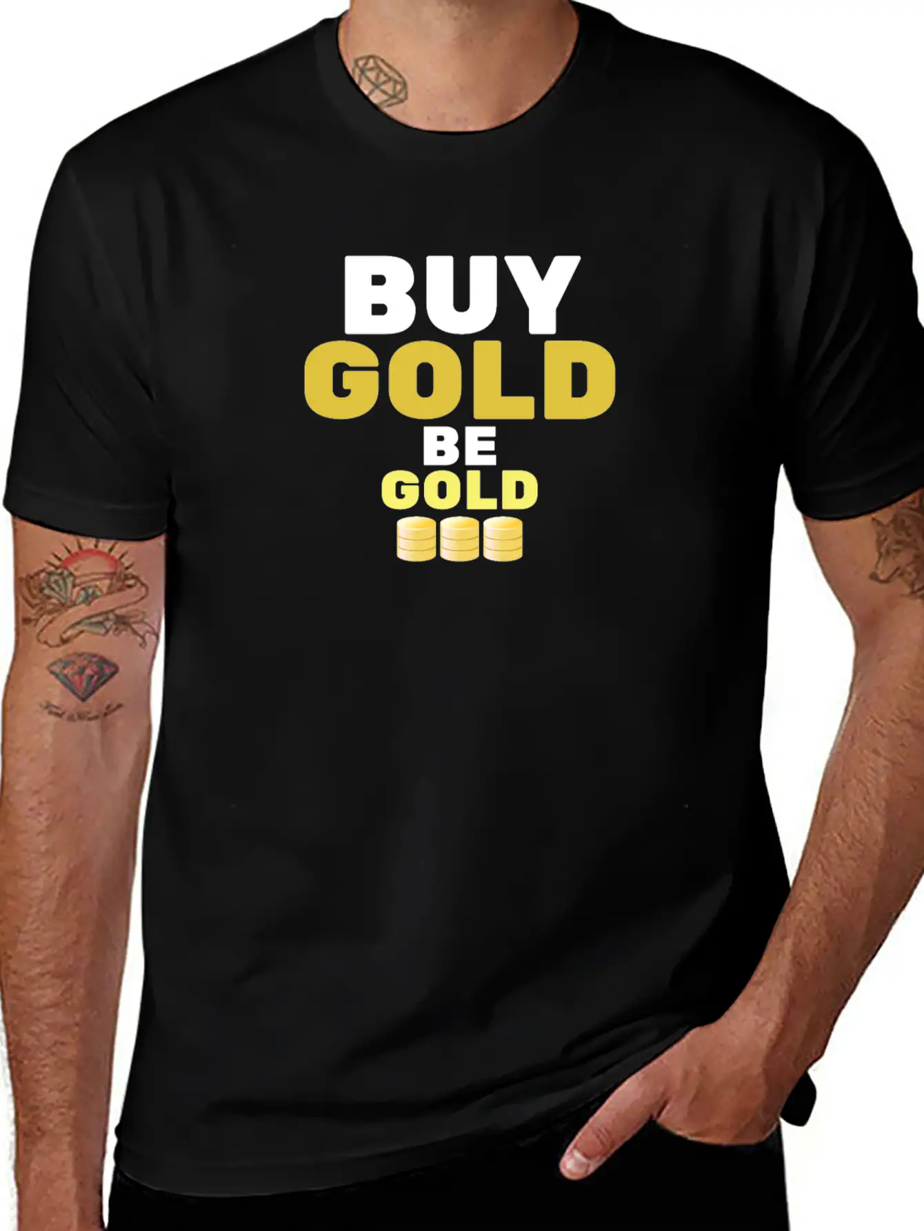 Buy Gold - Be Gold | Gold Coin Investment Breathable Soft Cotton T-Shirt – Timeless Casual Look