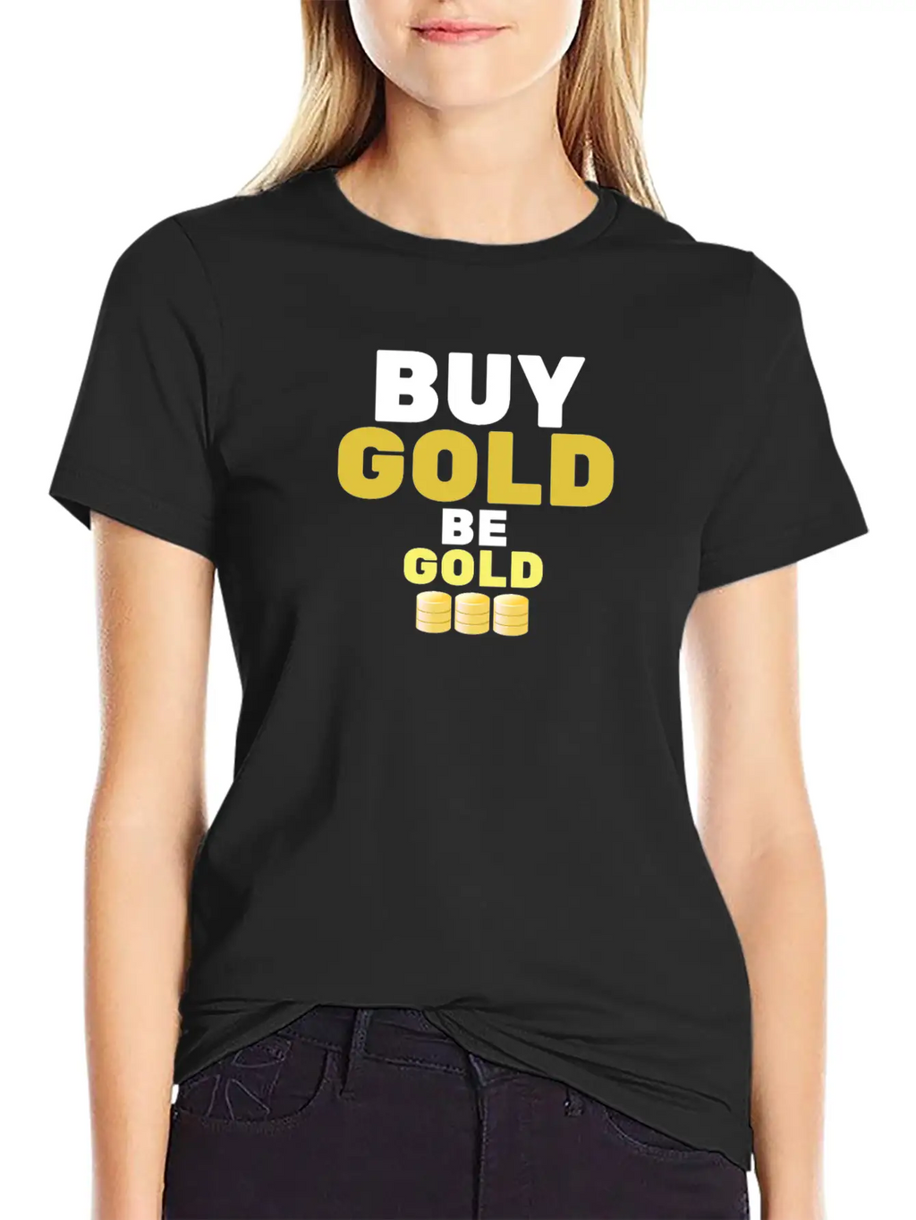 Buy Gold - Be Gold | Gold Coin Investment Breathable Soft Cotton T-Shirt – Timeless Casual Look
