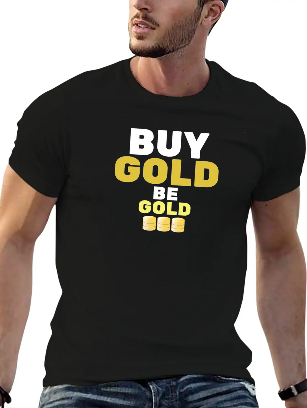 Buy Gold - Be Gold | Gold Coin Investment Breathable Soft Cotton T-Shirt – Timeless Casual Look