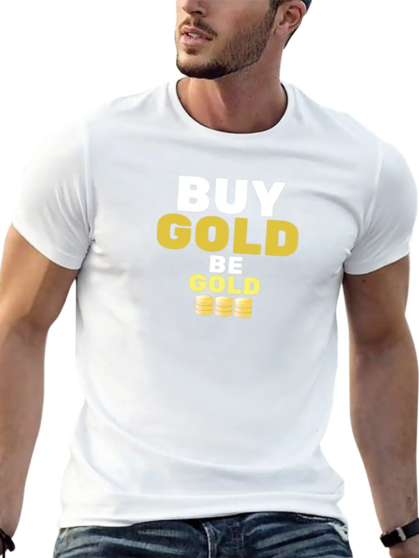 Buy Gold - Be Gold | Gold Coin Investment Breathable Soft Cotton T-Shirt – Timeless Casual Look