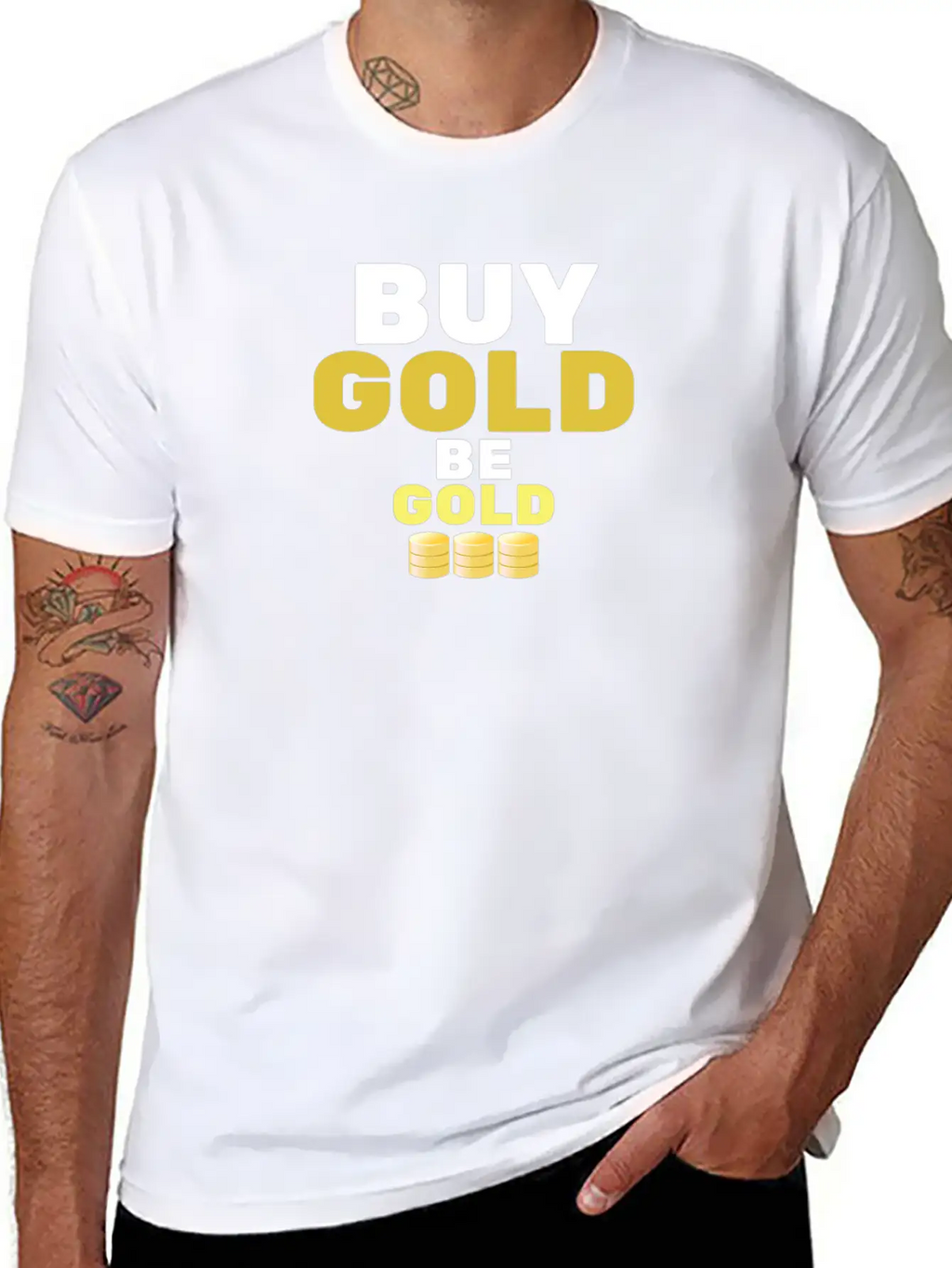 Buy Gold - Be Gold | Gold Coin Investment Breathable Soft Cotton T-Shirt – Timeless Casual Look