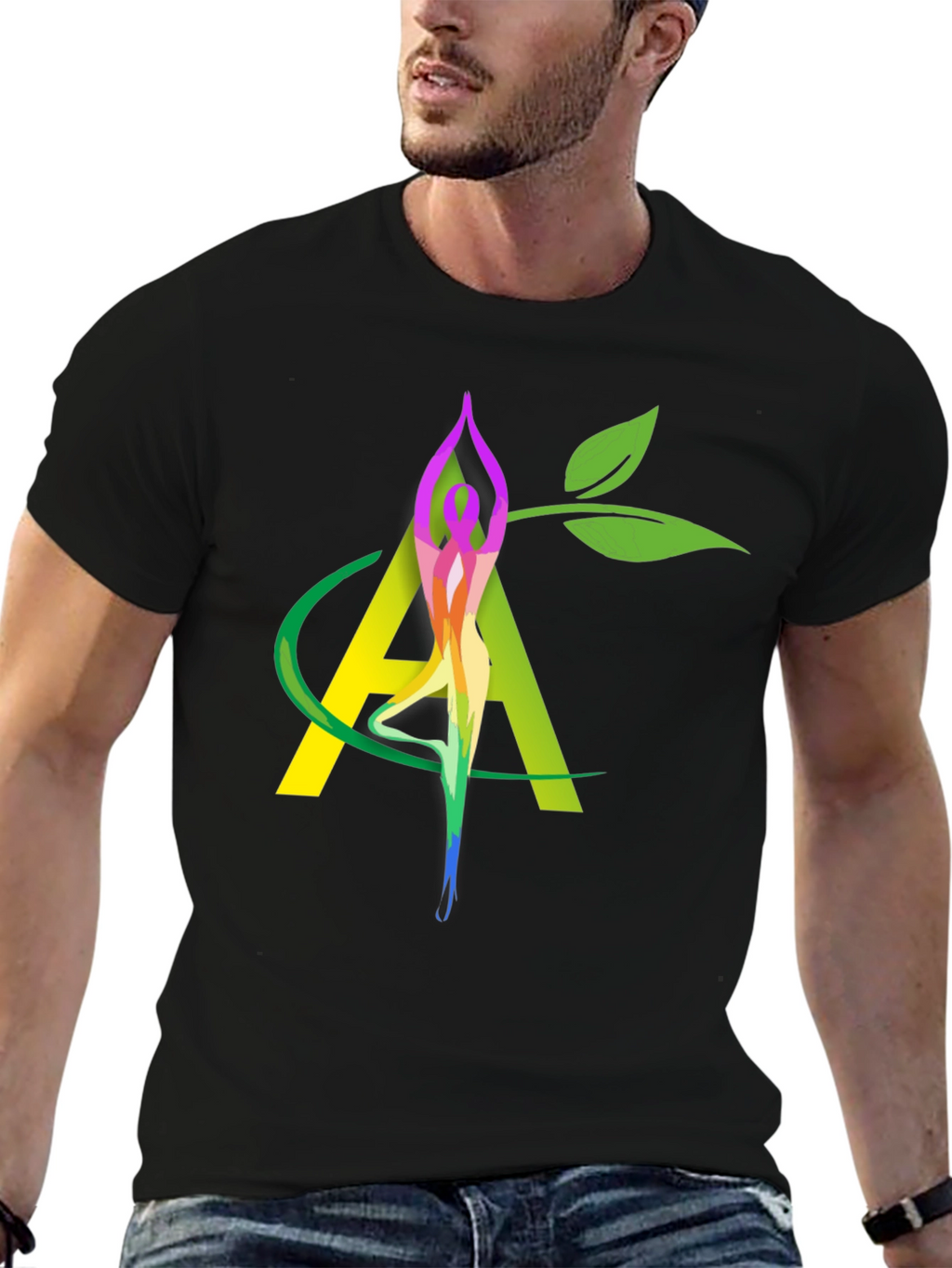 Yoga Nature Black Graphic Tee