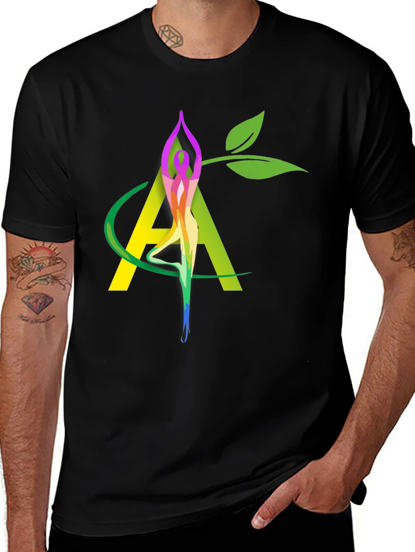Yoga Nature Black Graphic Tee