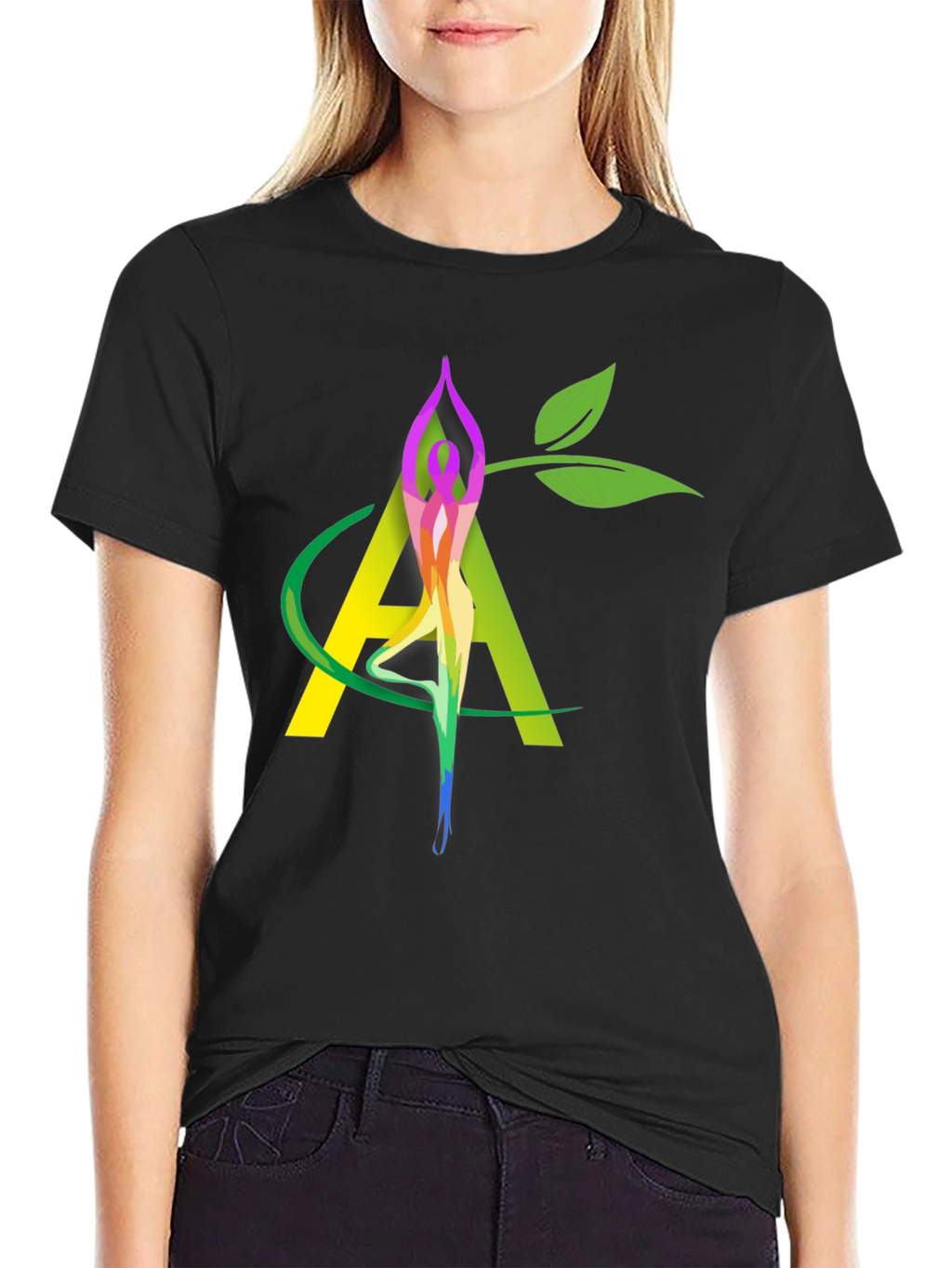 Yoga Nature Black Graphic Tee