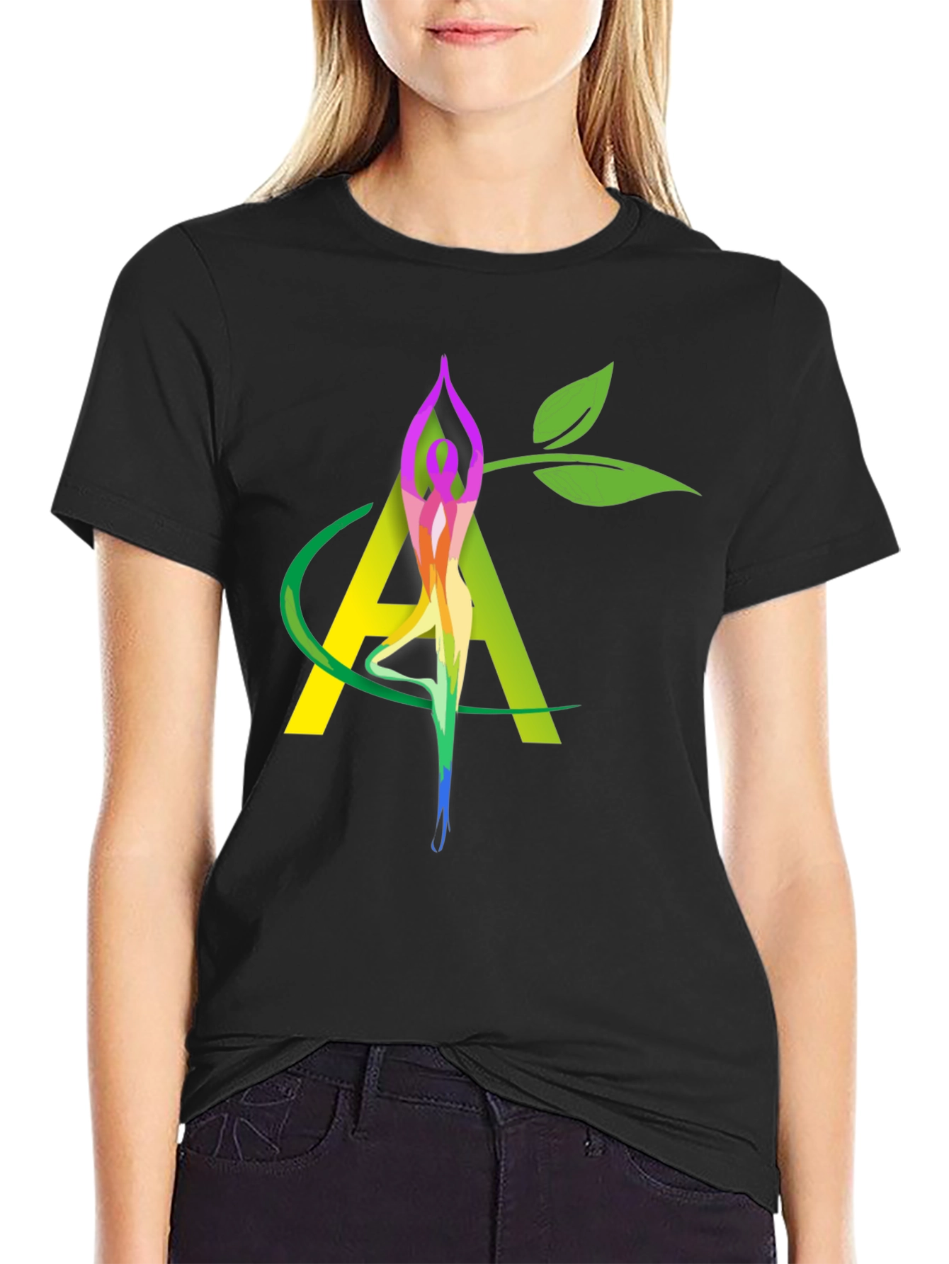 Yoga Nature Black Graphic Tee