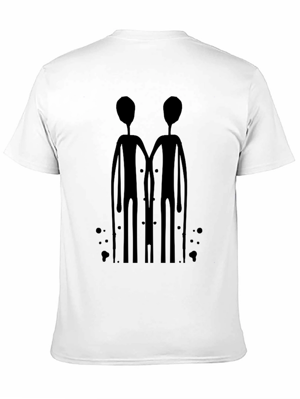 Abstract Alien Duo Black Graphic Tee
