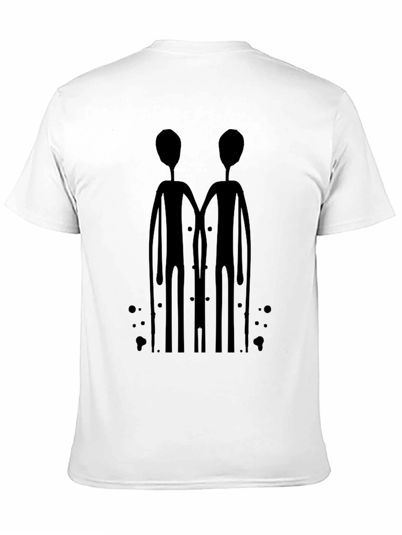 Abstract Alien Duo Black Graphic Tee