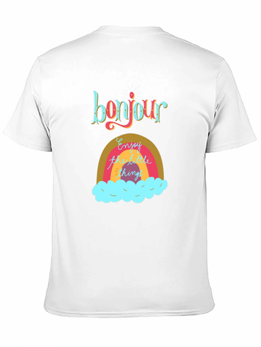 Bonjour Rainbow Graphic Tee