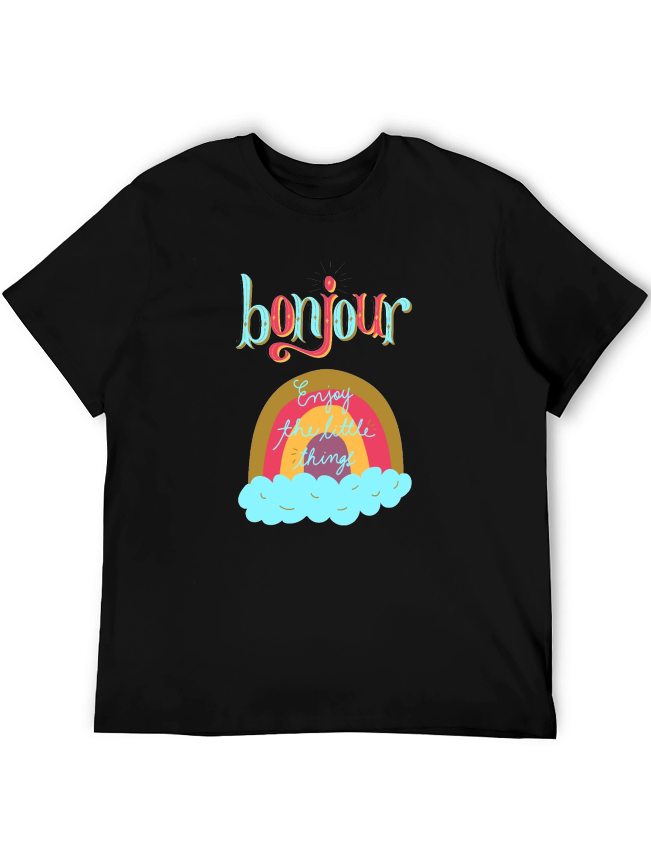 Bonjour Rainbow Graphic Tee
