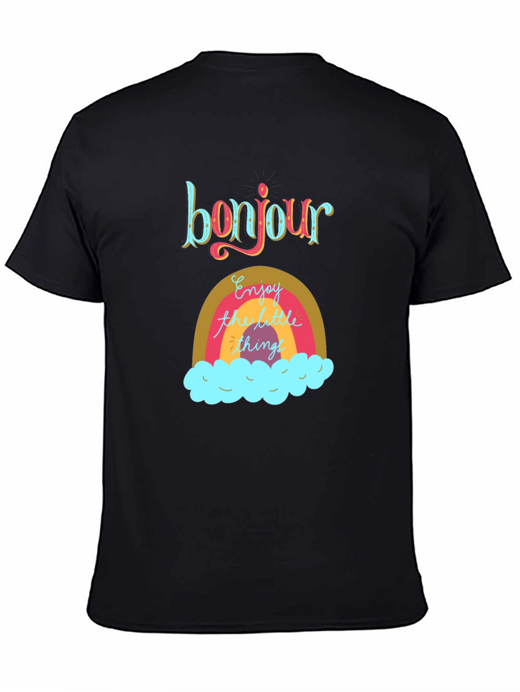 Bonjour Rainbow Graphic Tee
