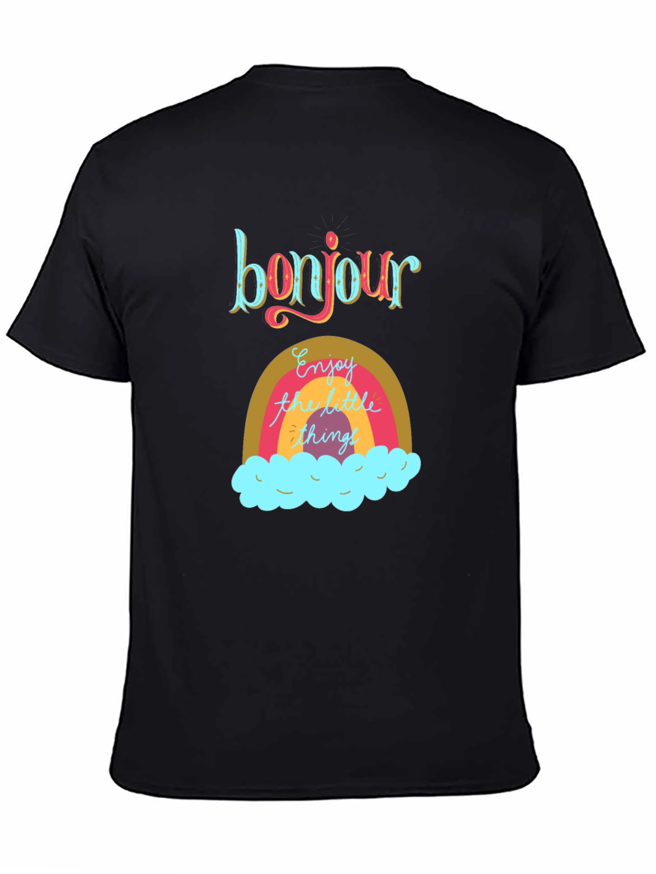 Bonjour Rainbow Graphic Tee