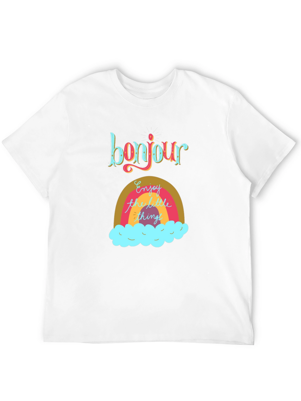 Bonjour Rainbow Graphic Tee