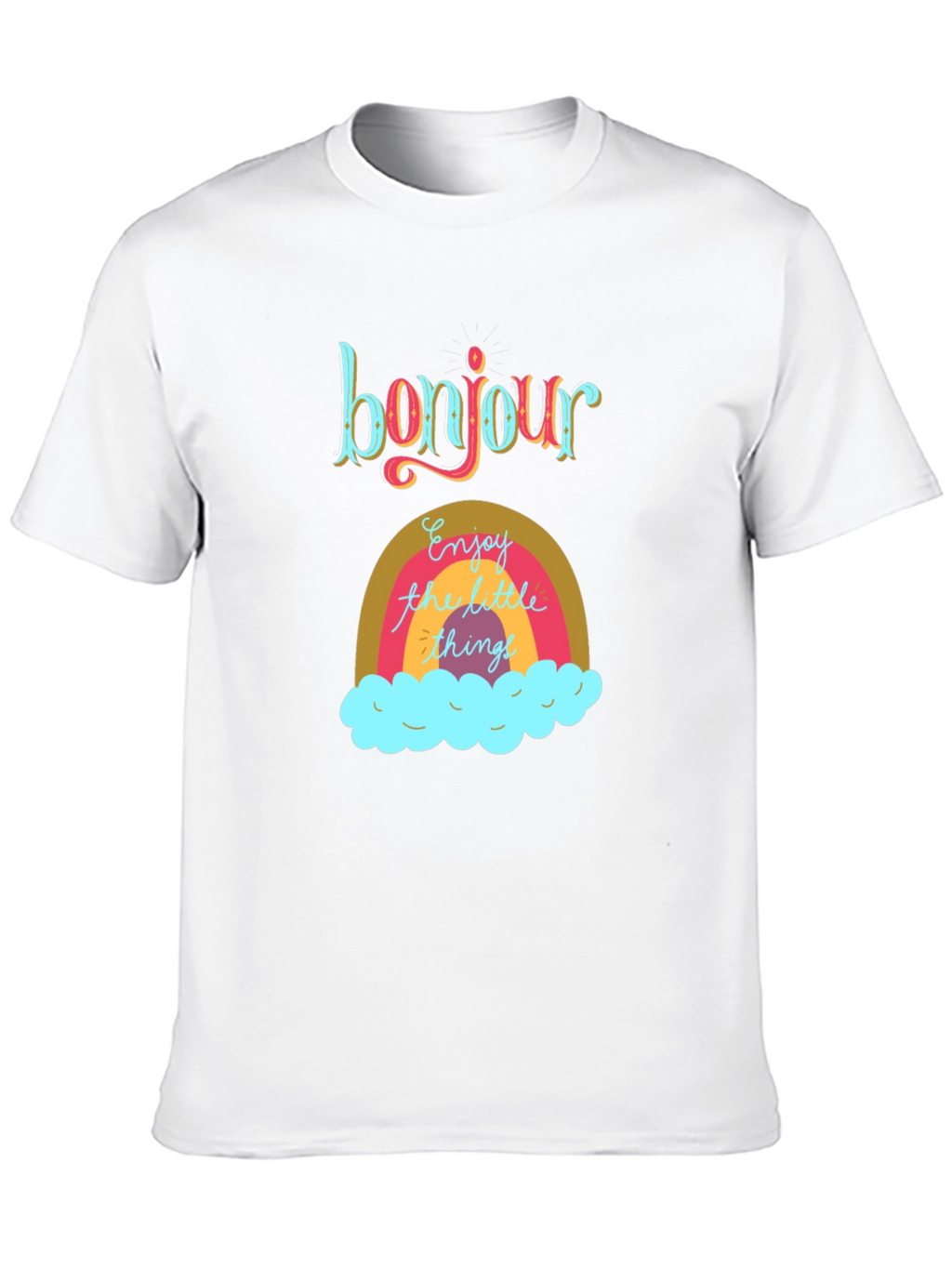 Bonjour Rainbow Graphic Tee