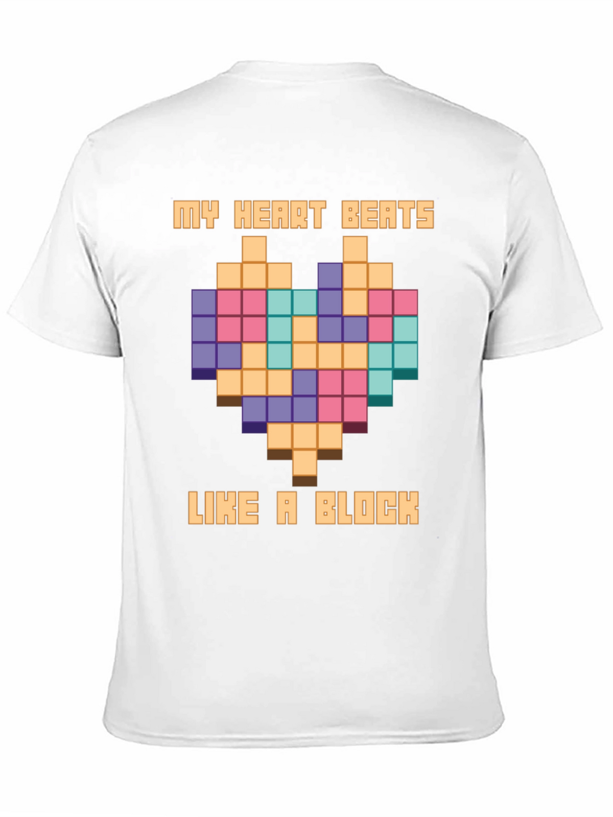 Pixel Heart Block T-Shirt - My Heart Beats Like A Block