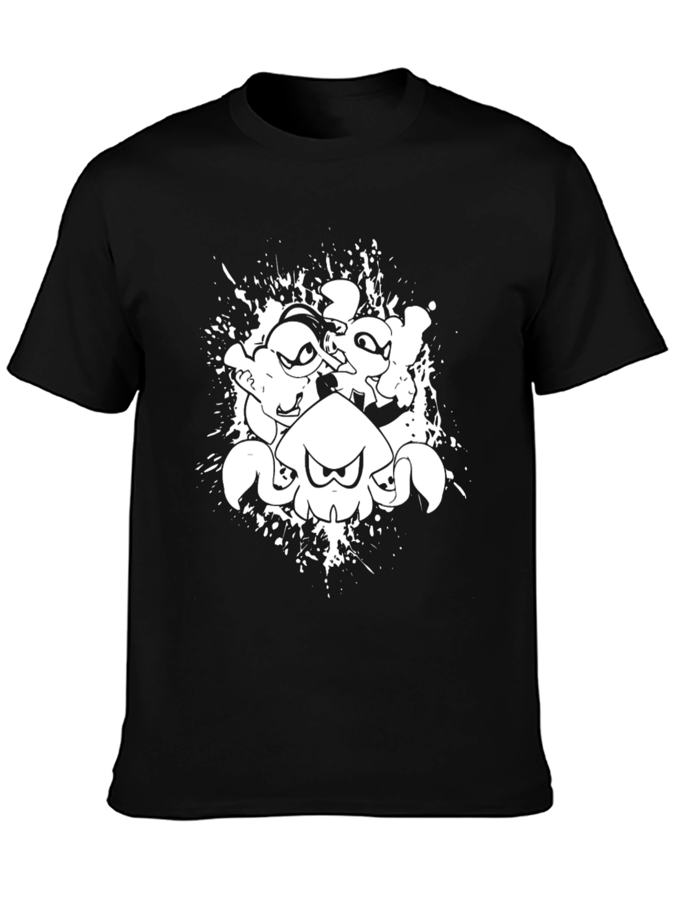 Squid Game T-Shirt Black Ink Splatter Graphic Tee
