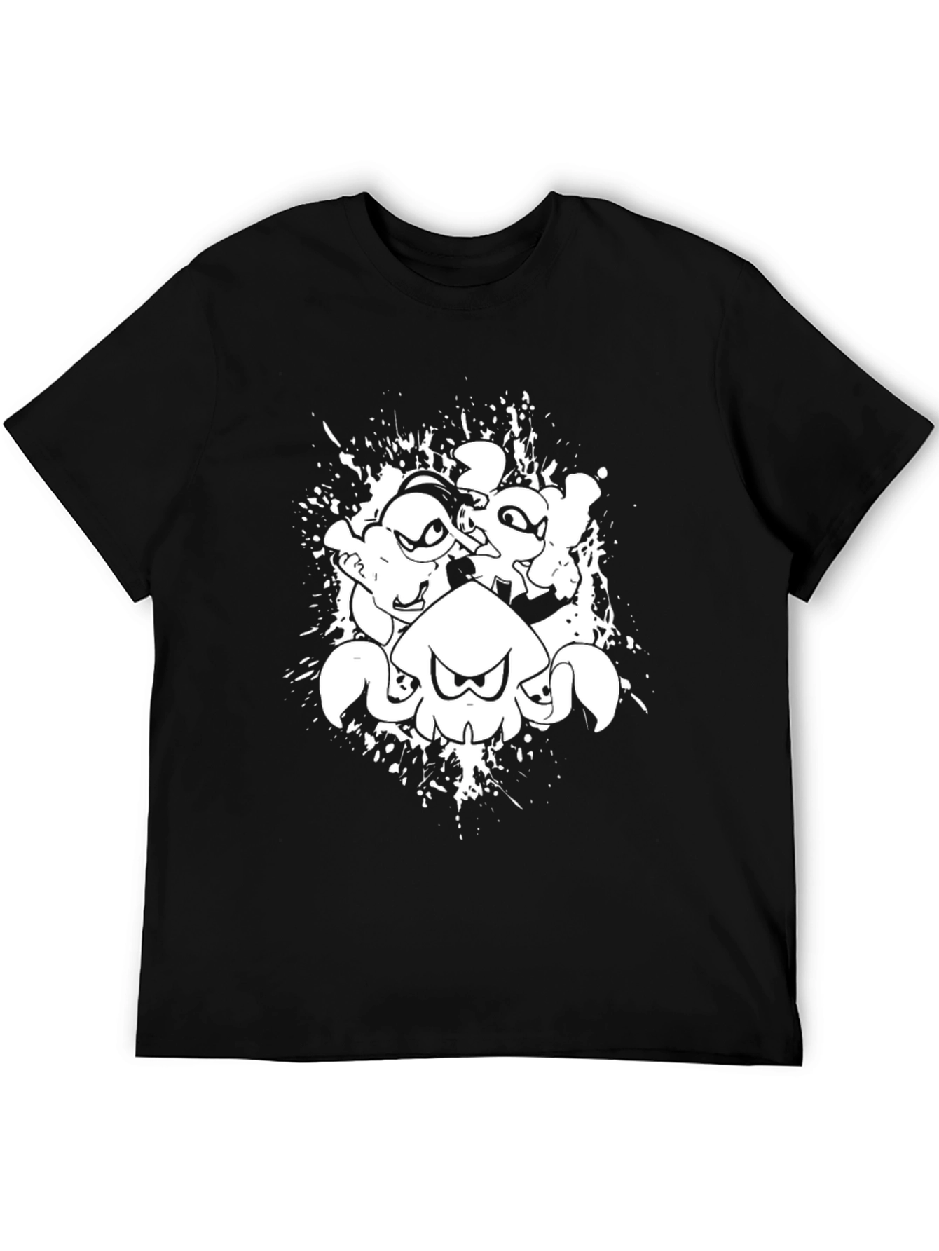 Squid Game T-Shirt Black Ink Splatter Graphic Tee