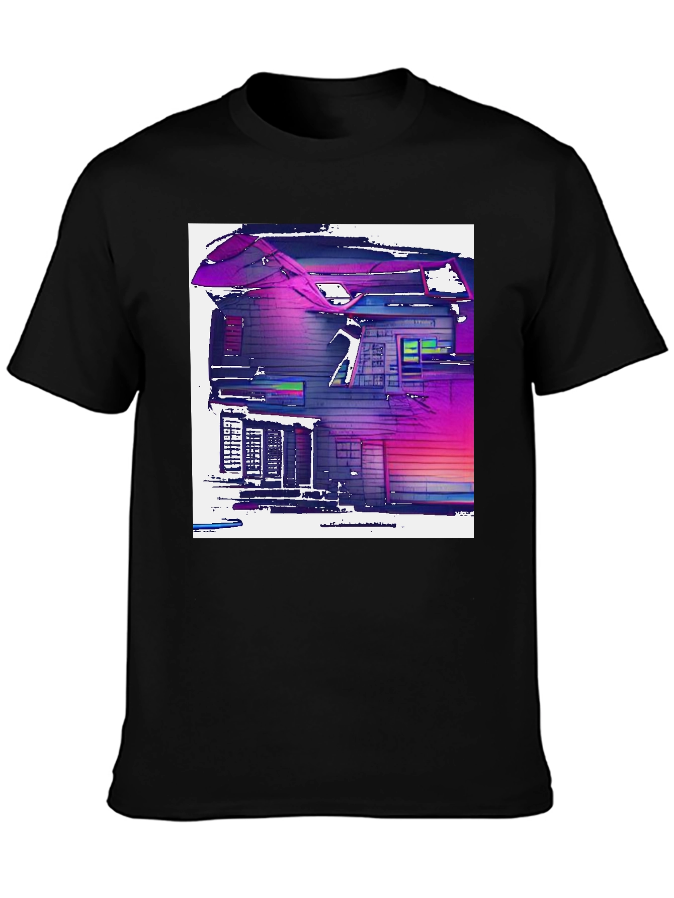 Abstract House Graphic T-Shirt - Modern Art Tee
