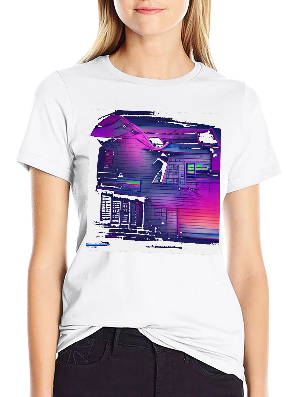 Abstract House Graphic T-Shirt - Modern Art Tee