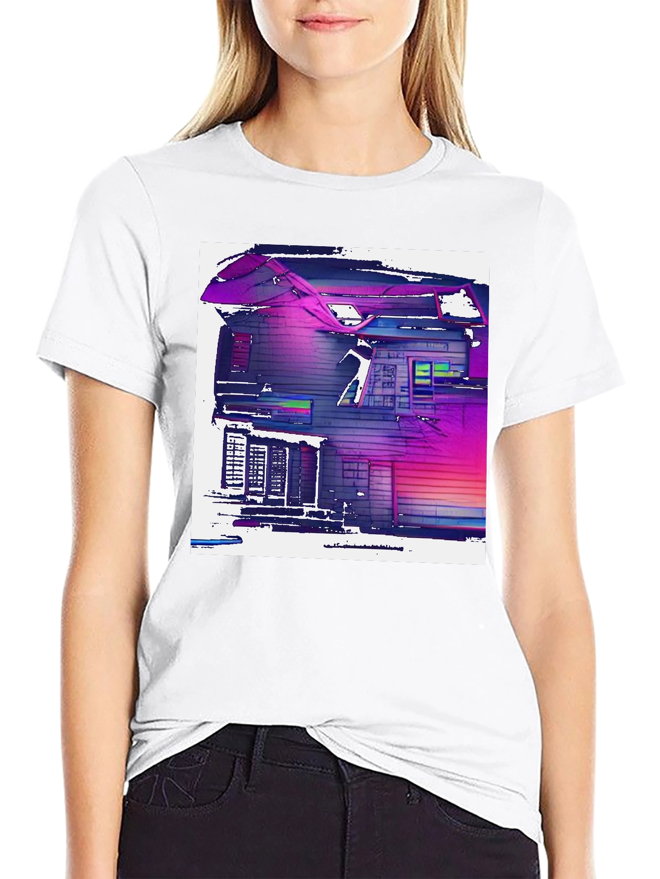 Abstract House Graphic T-Shirt - Modern Art Tee