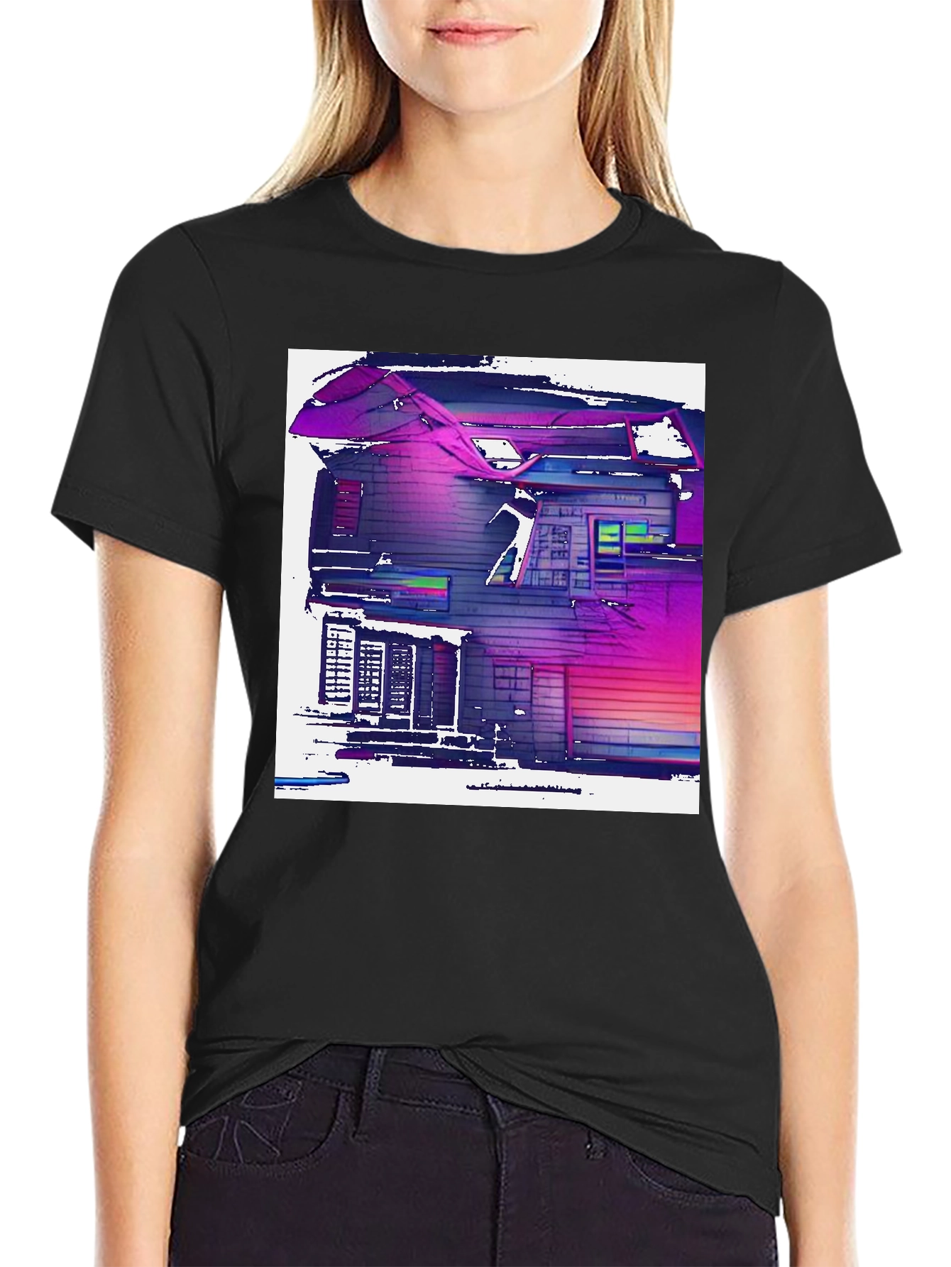 Abstract House Graphic T-Shirt - Modern Art Tee