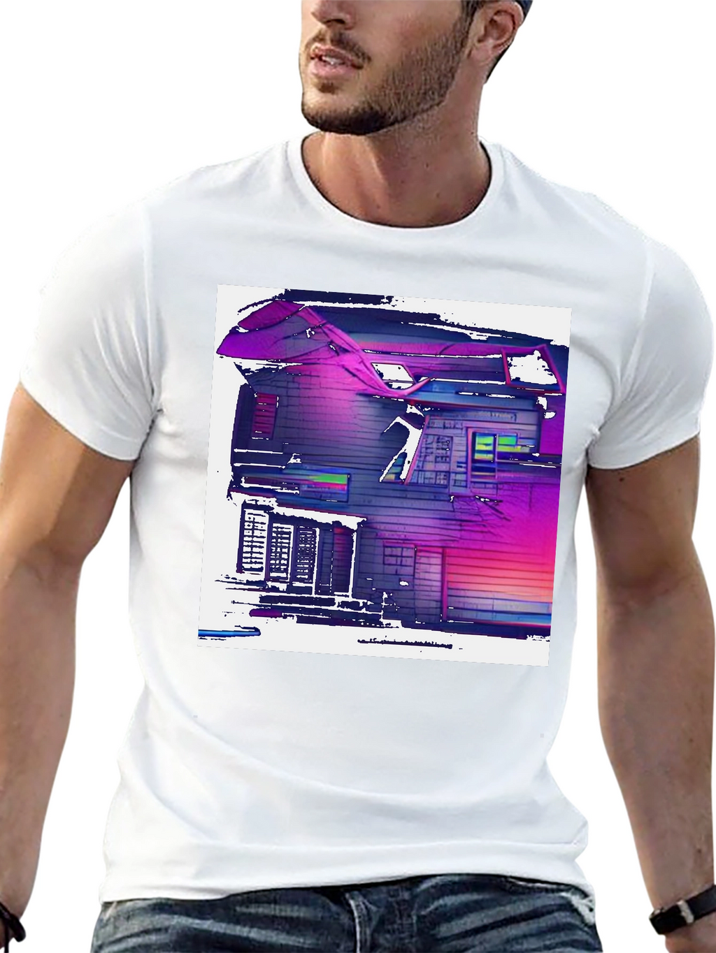 Abstract House Graphic T-Shirt - Modern Art Tee