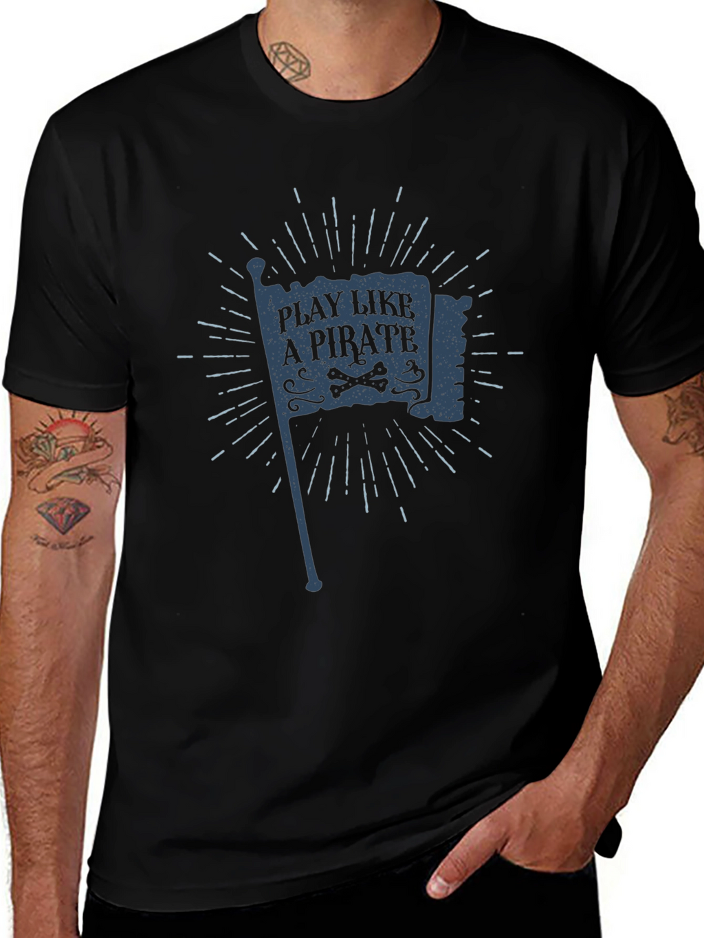 Play Like a Pirate Black T-Shirt