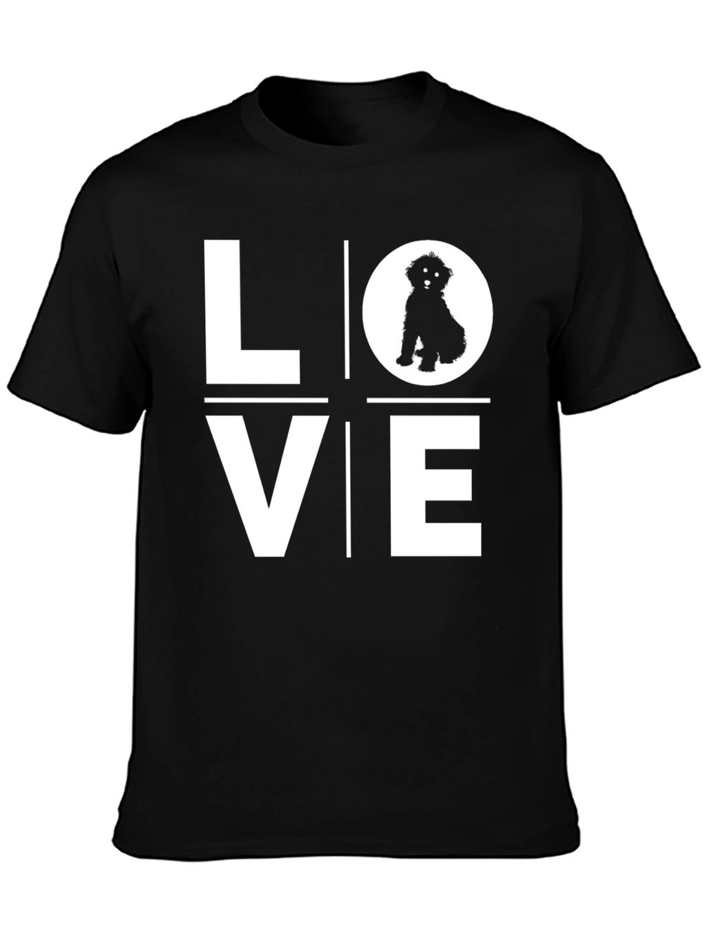 Love Dog T-Shirt - Black Cotton Blend Tee