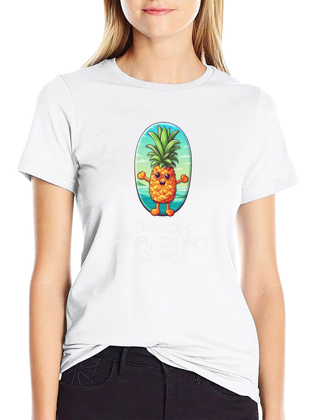 Beach Hair Dont Care Pineapple Graphic Tee
