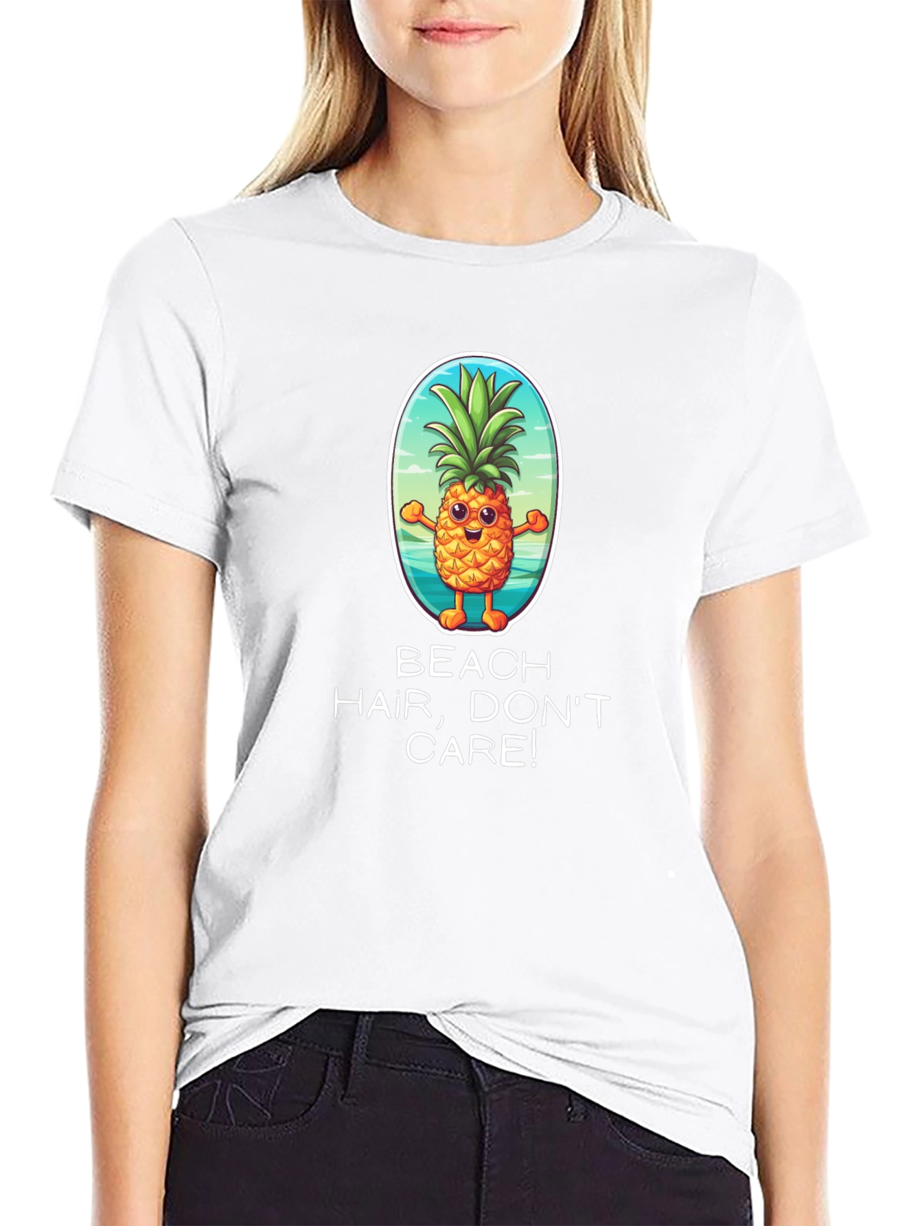 Beach Hair Dont Care Pineapple Graphic Tee