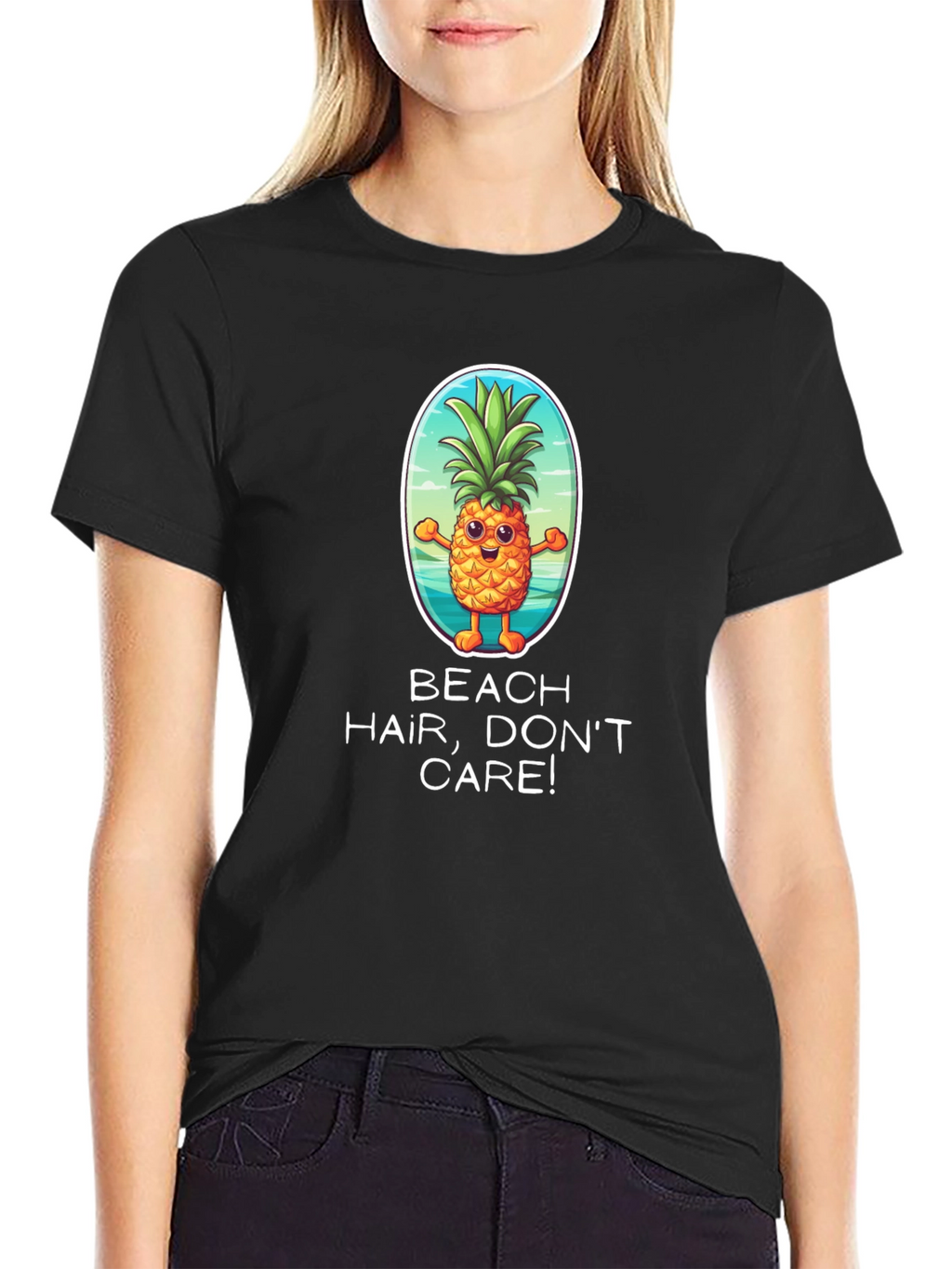 Beach Hair Dont Care Pineapple Graphic Tee